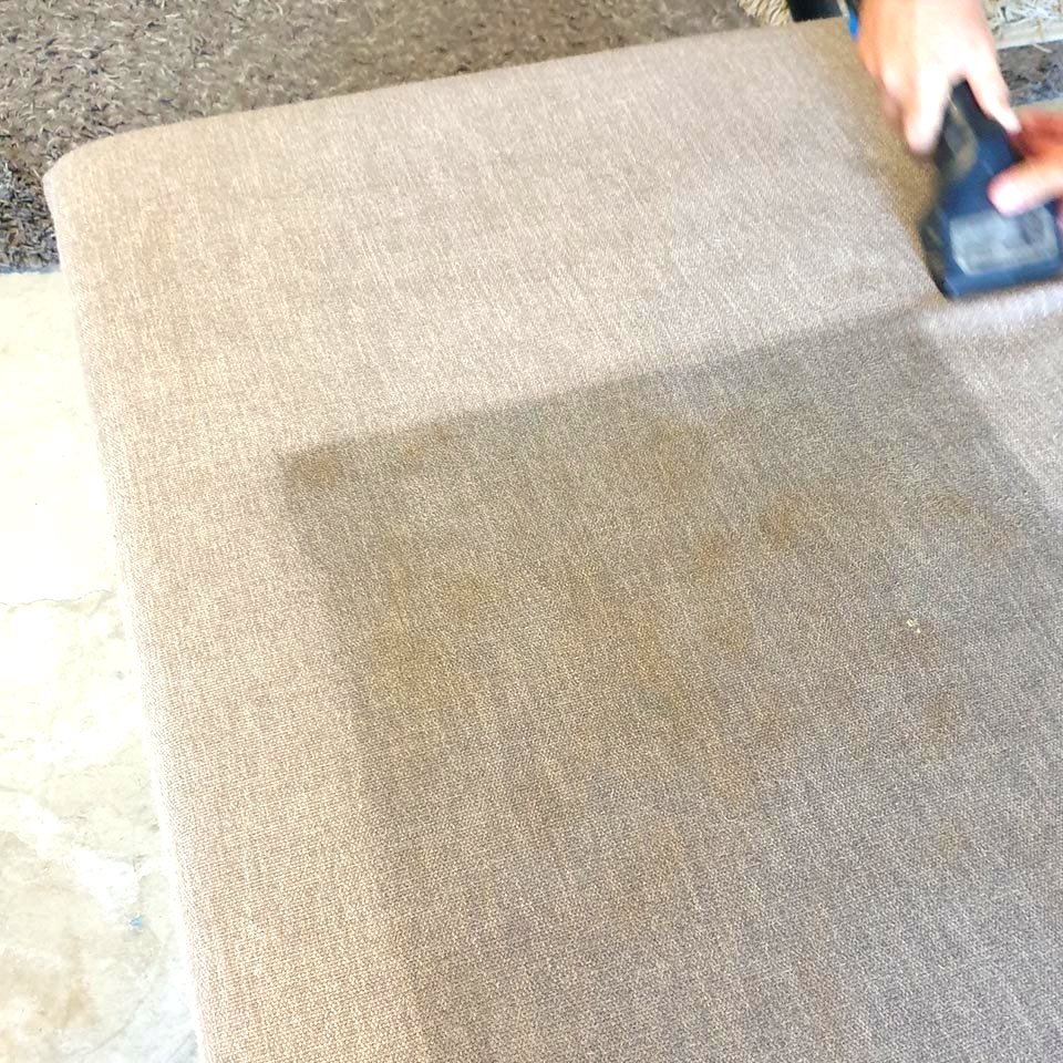 7 Star Cleaning lifting a stain from upholstery on the Gold Coast