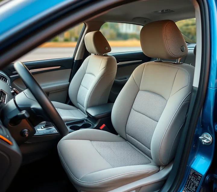 Car interior fabric seat cleaning image