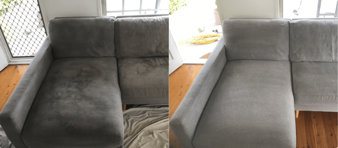 Before and after carpet cleaning