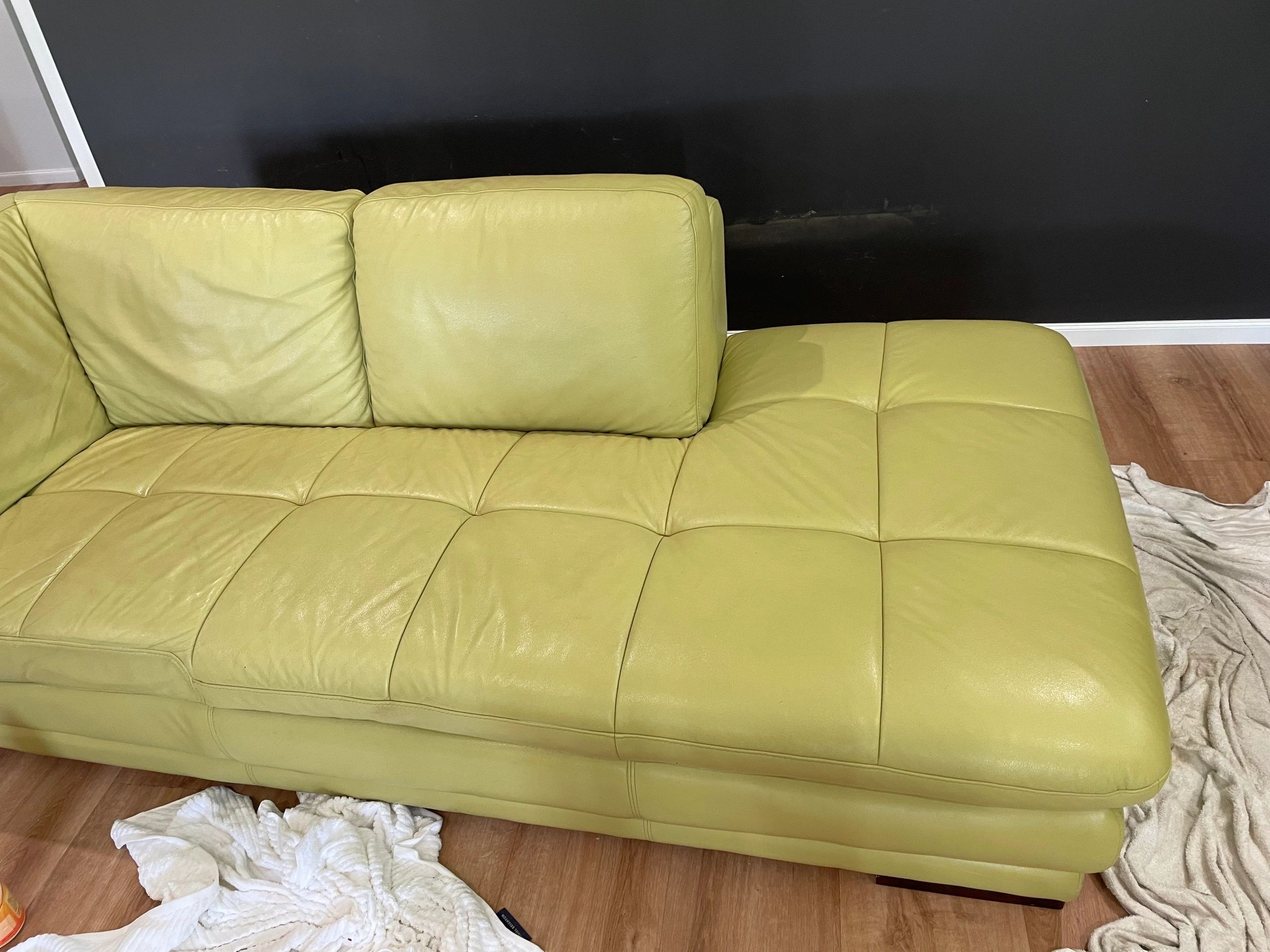 Leather lounge cleaning and conditioning