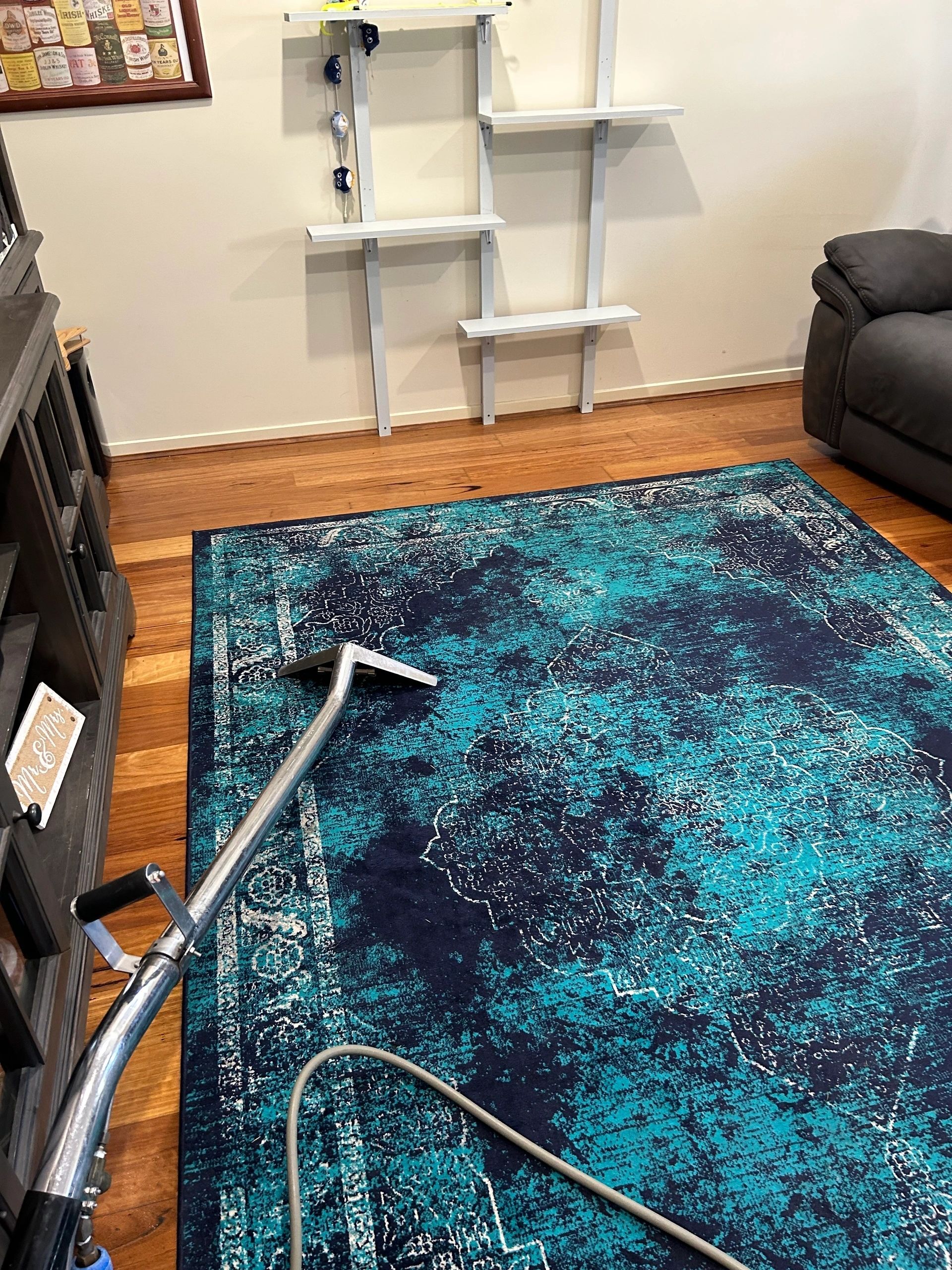 Freshly cleaned natural fibre rug