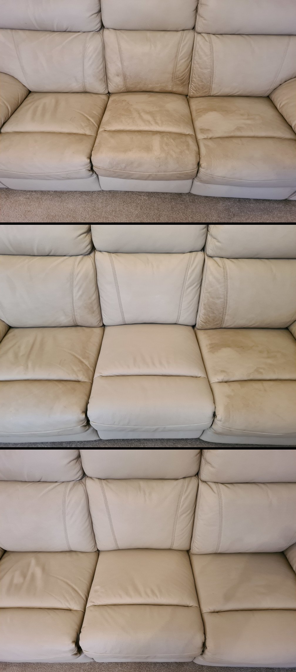 Leather lounge suite cleaned in Sunnybank
