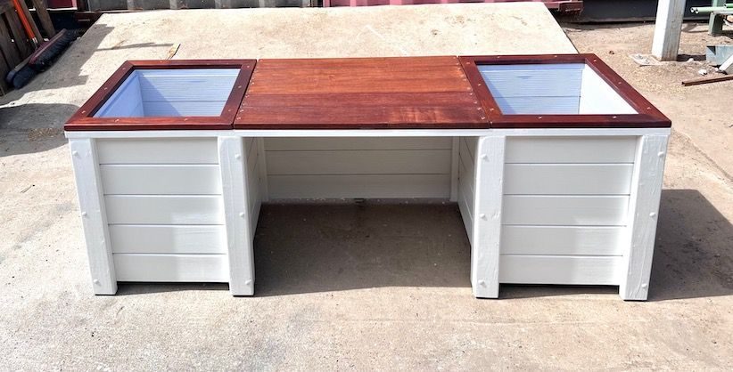 Planter box with seat