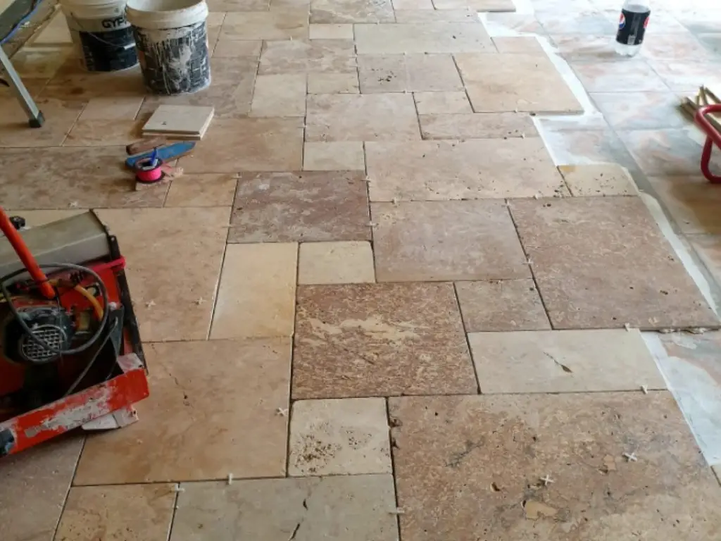 Finished bathroom tile