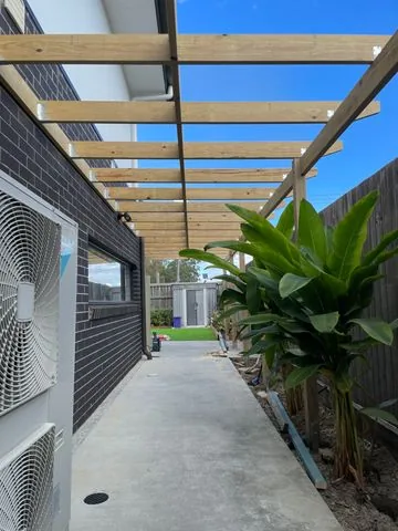 Covered side access and patio work