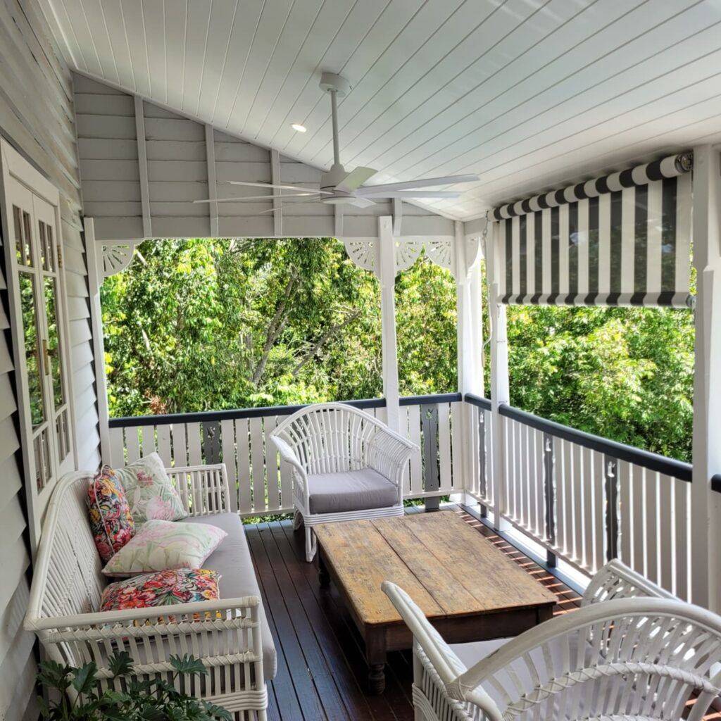 Verandah ceiling fan and outdoor lighting installation