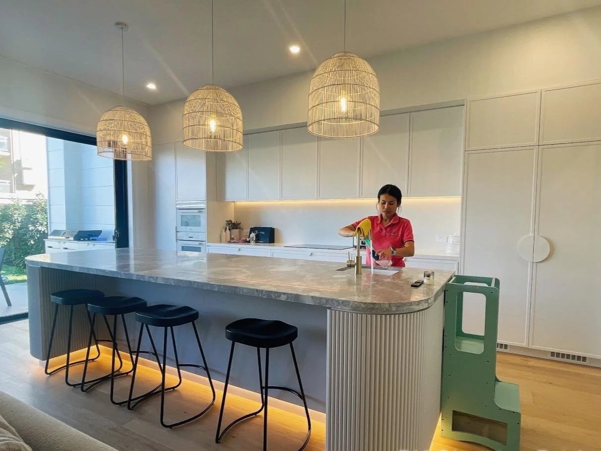 BK Cleaning team cleaning a Brisbane kitchen