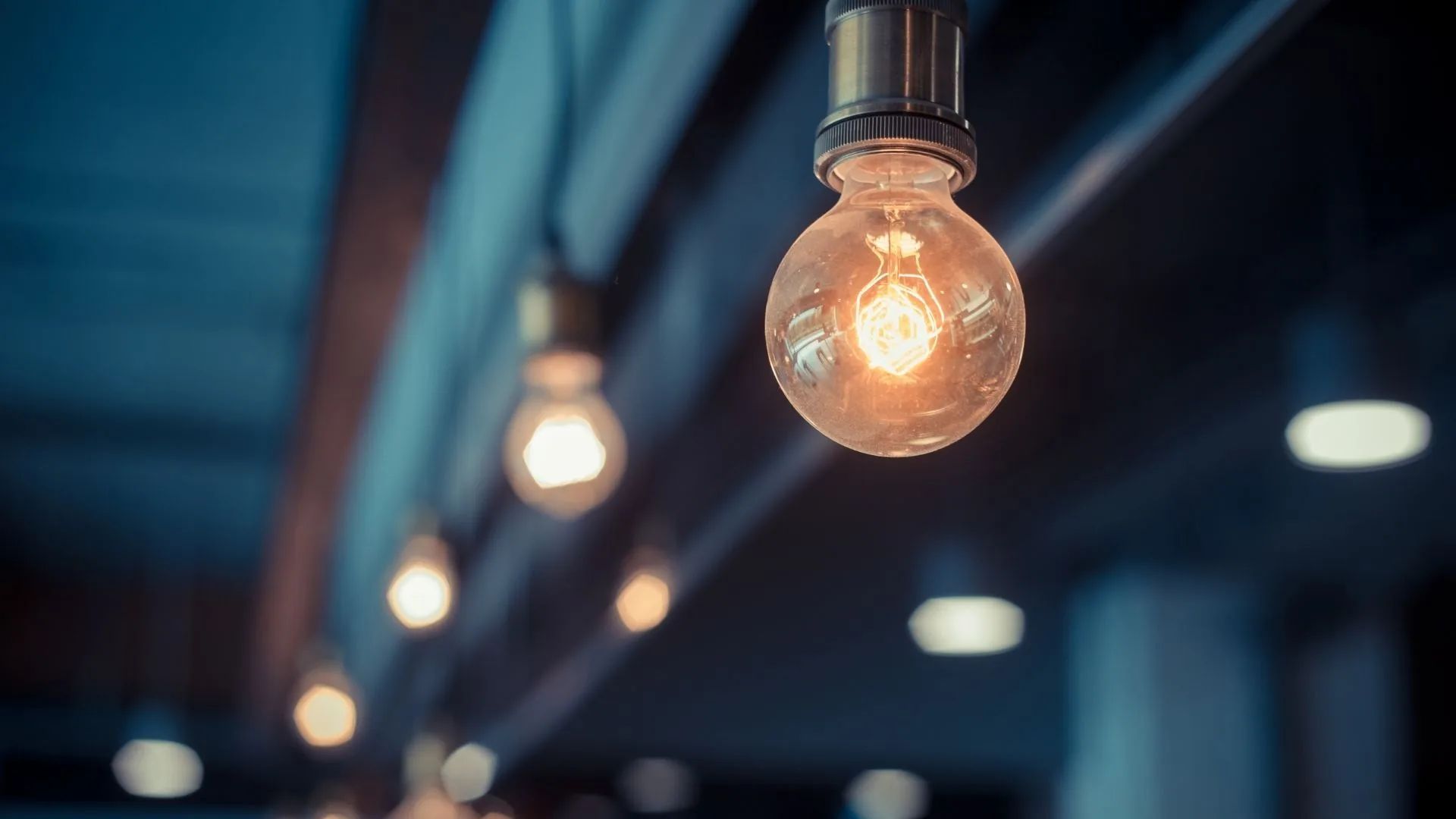 Warm Edison bulbs lit by Bright Energy Services electricians in Brisbane