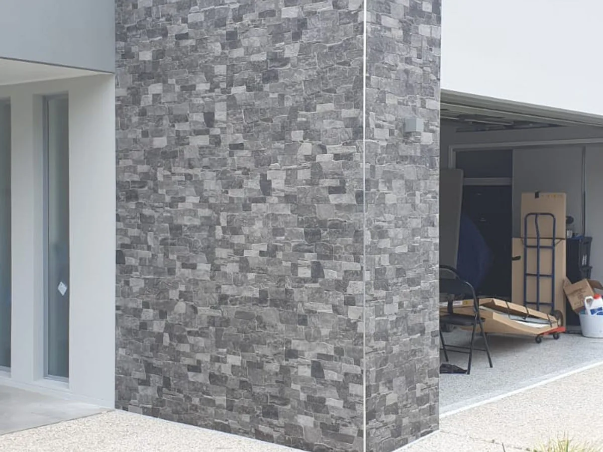Stone cladding and waterproofed surfaces