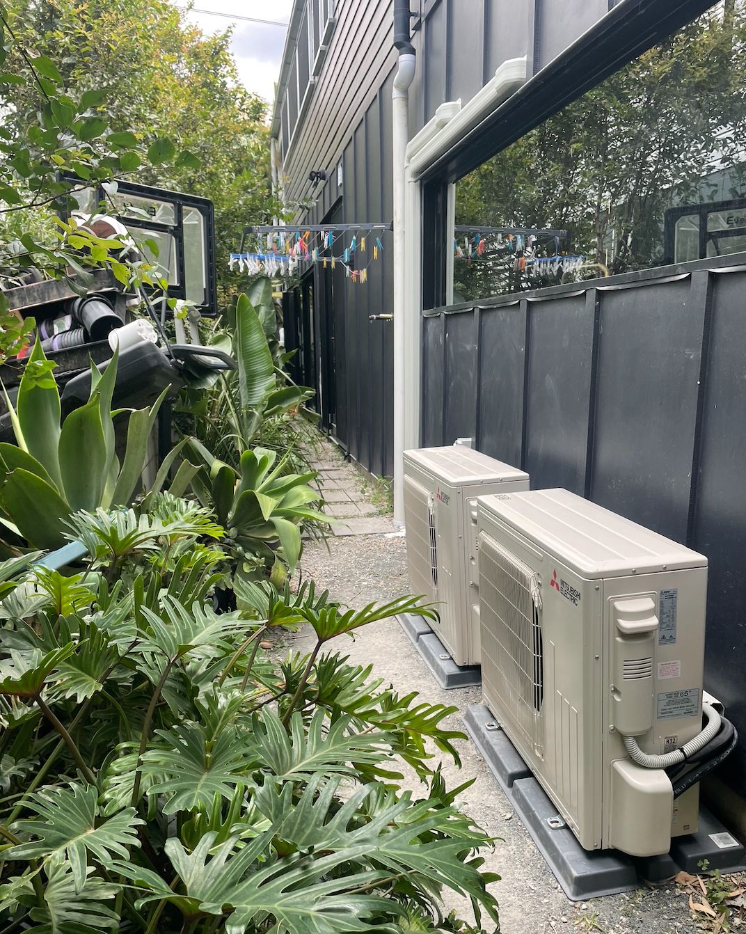 Outdoor split system air conditioning condensers installed by Briselec