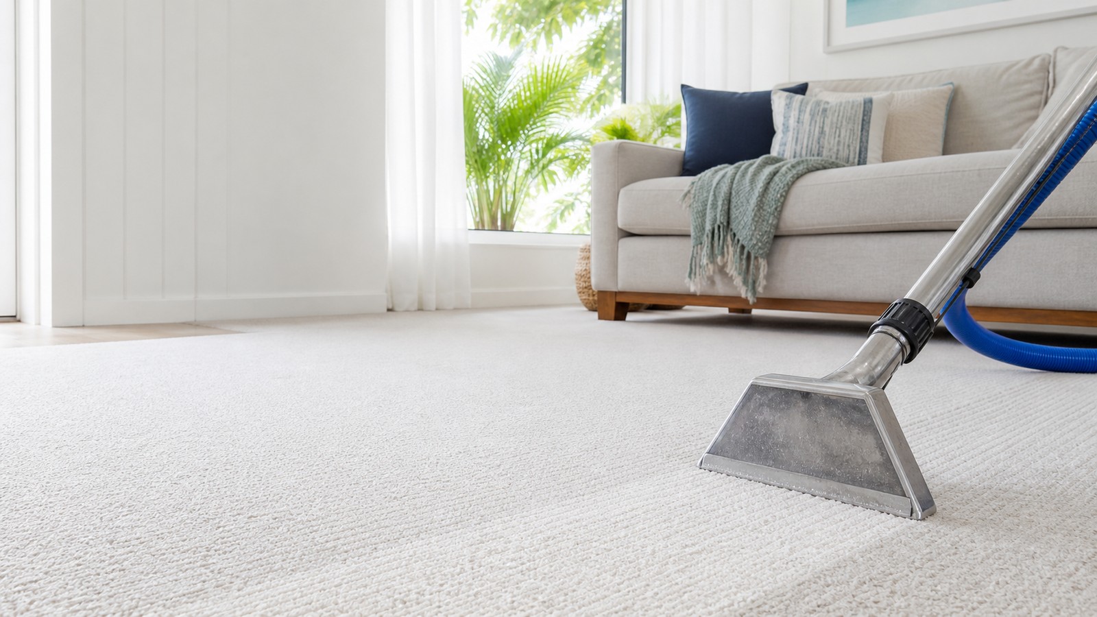 Professional carpet cleaning in a bright Caloundra home