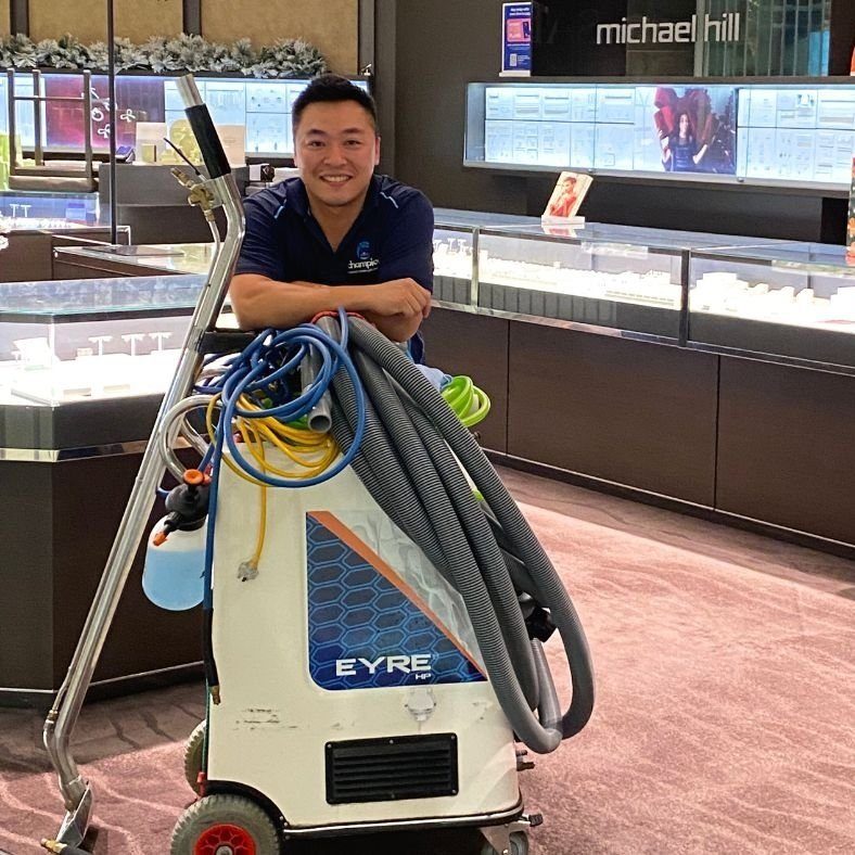 Champion Carpet & Tile Cleaning at work on the Sunshine Coast