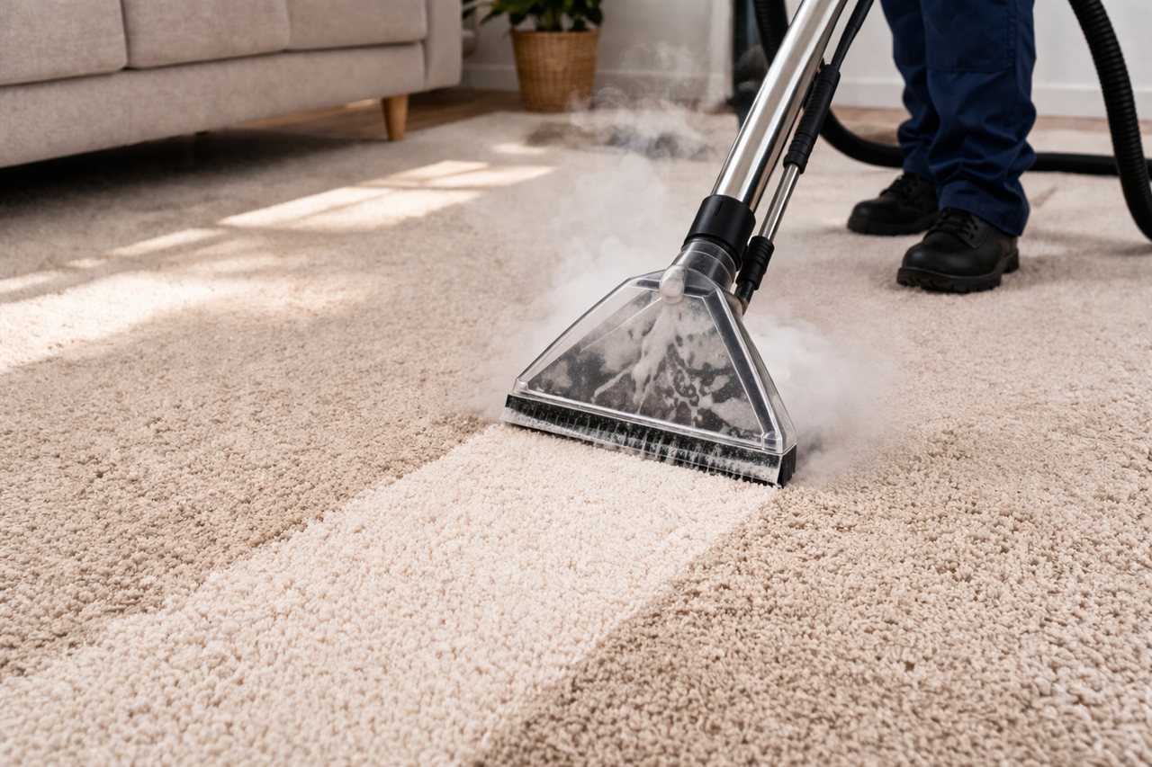 Champion technician deep-cleaning a Sunshine Coast carpet