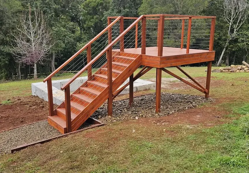 Outdoor stair repair example