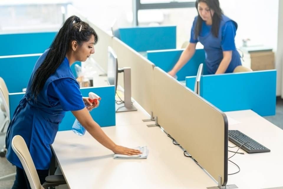 Clean and Glow team cleaning a Gold Coast office
