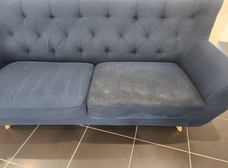 Upholstery cleaning result