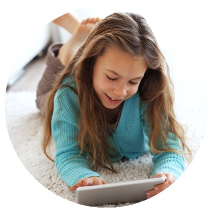 Child relaxing on a freshly cleaned carpet