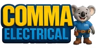 Comma Electrical electrician logo