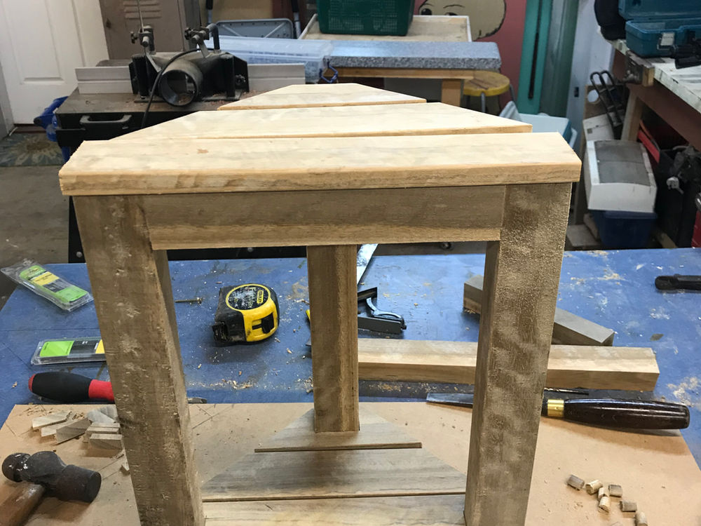 working on a foot stool