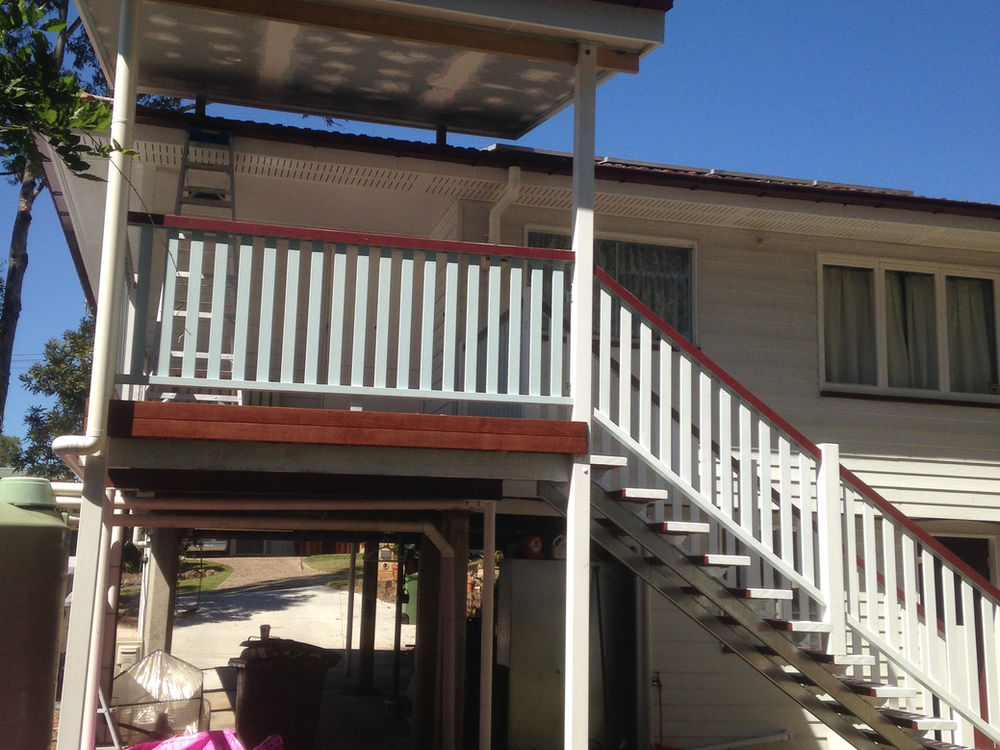 new deck, stairs & balustrade built