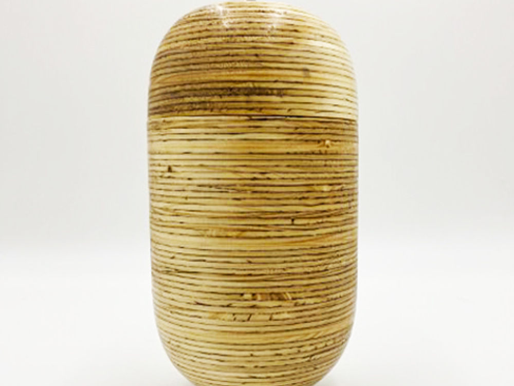 Uniquely shaped jar from laminated plywood