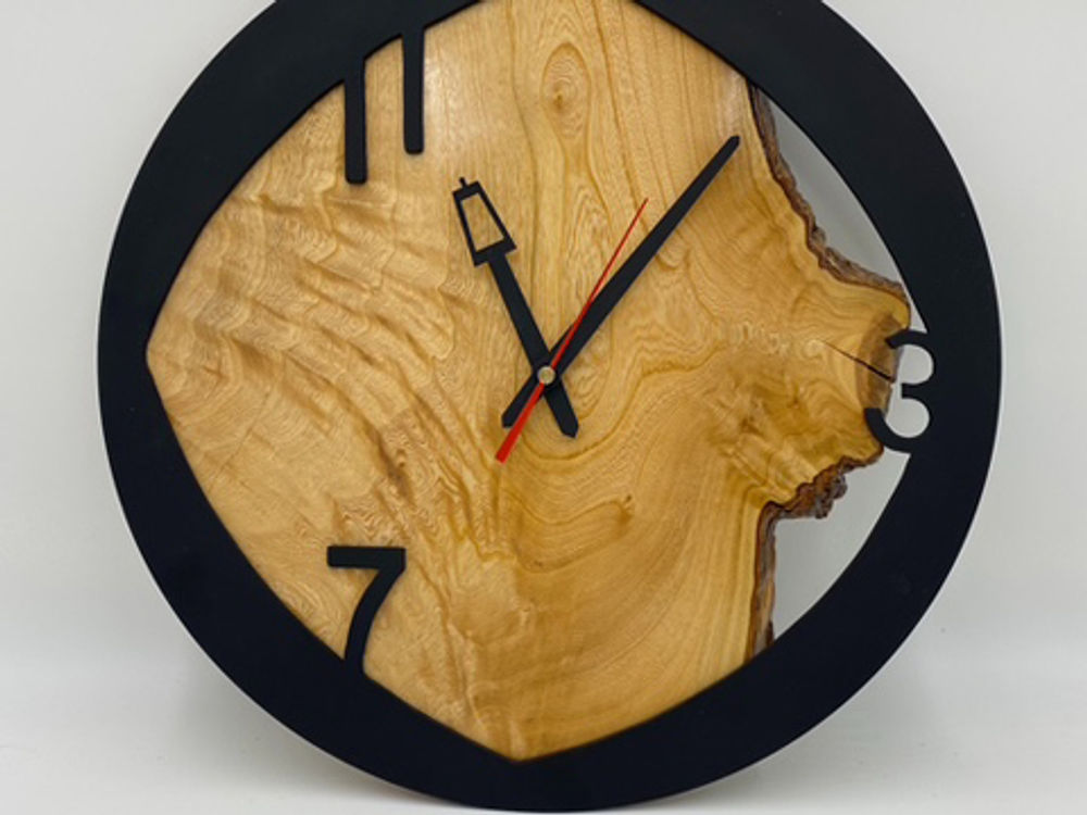 Live edge timber slab clock