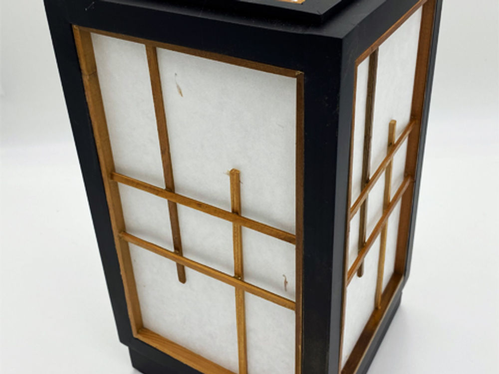Handcrafted table lamp, Japanese lantern design with LED light