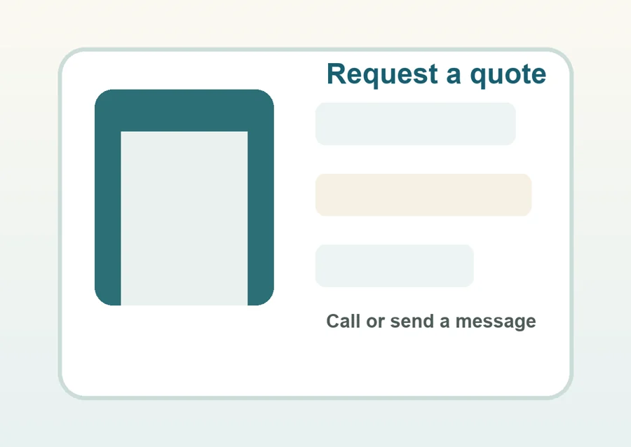 Illustrative quote request card
