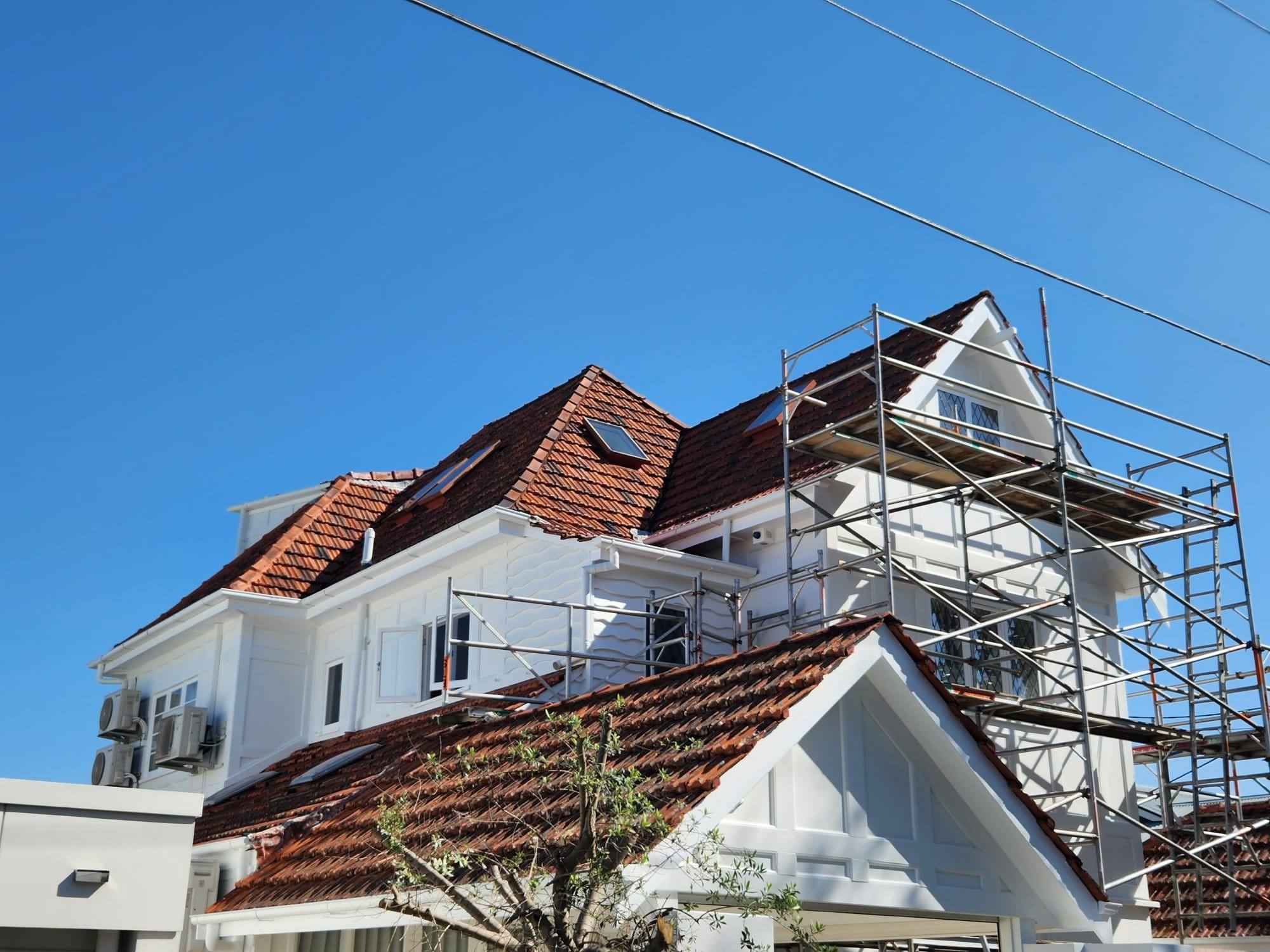 House under painting preparation