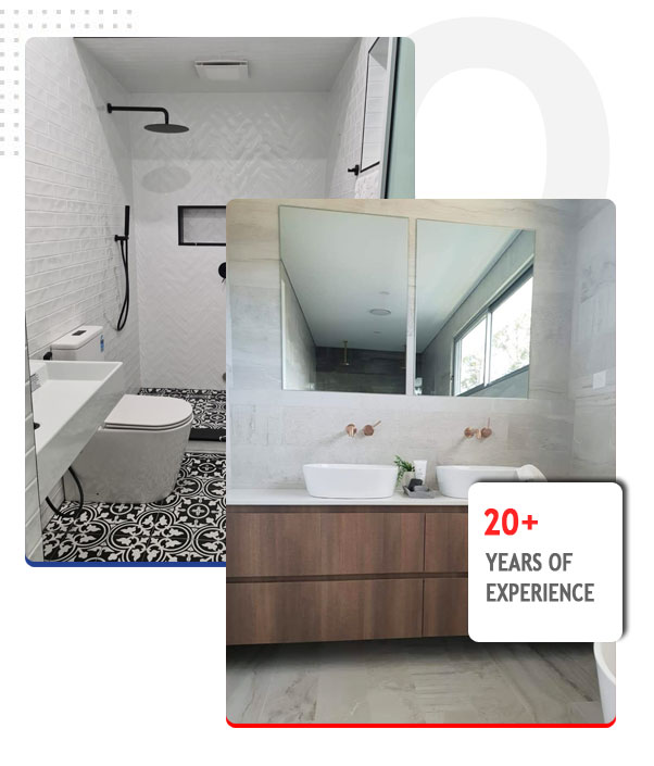 Bathroom tiling work in progress — Decoration Tiling, Brisbane
