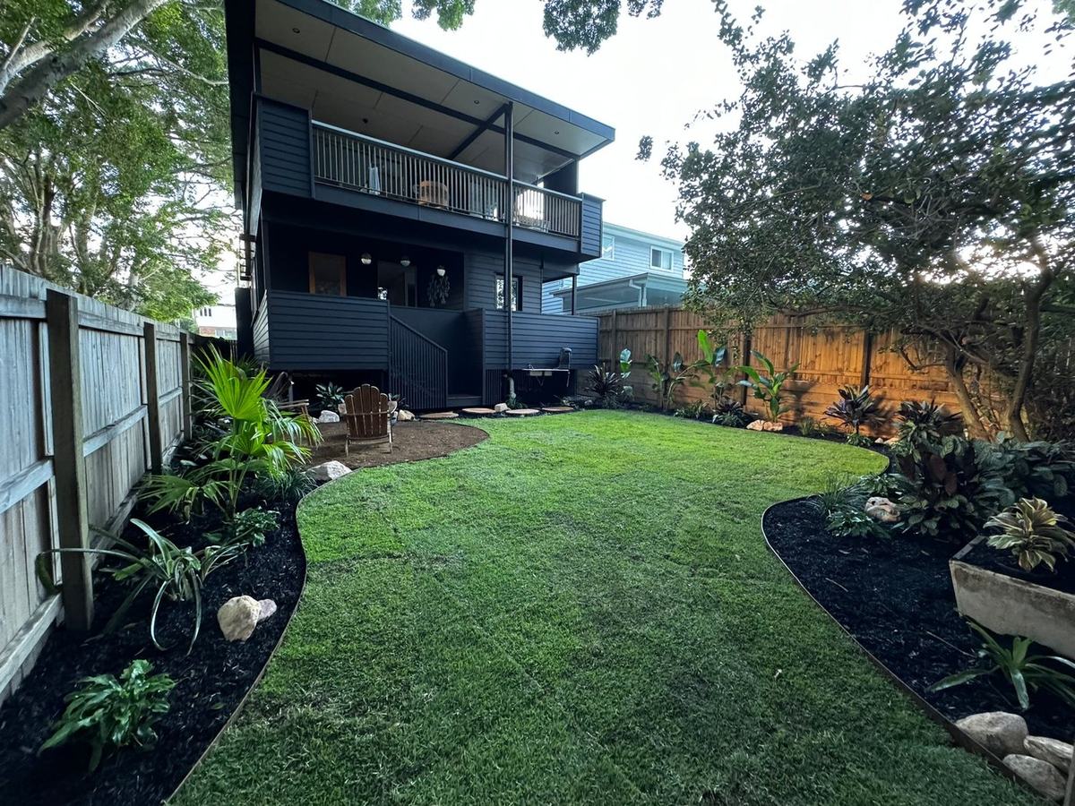 Completed backyard landscaping project by Desire Landscapes