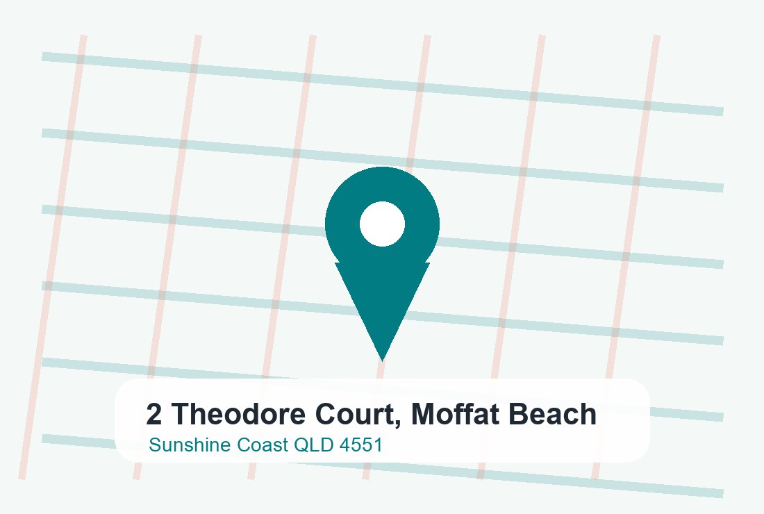 Map-style visual for 2 Theodore Court, Moffat Beach QLD 4551