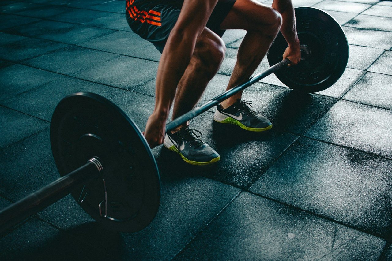 Personal training studio strength session