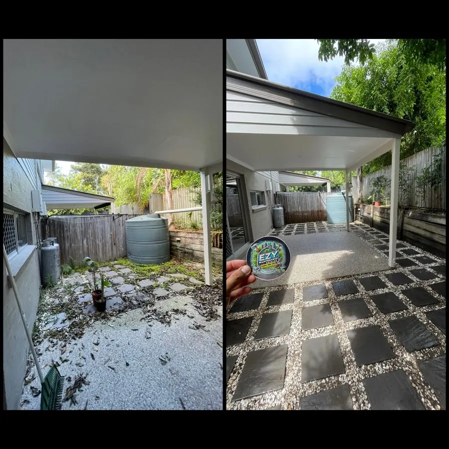 Freshly cleaned patio and outdoor area