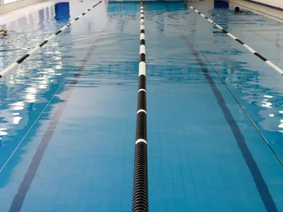 The 25-metre indoor heated lap pool at Freedom Fitness