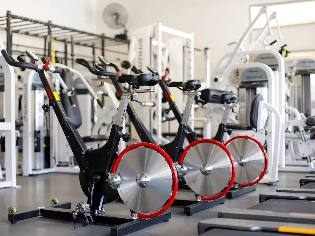 The Freedom Fitness gym floor with free weights and Nautilus machines