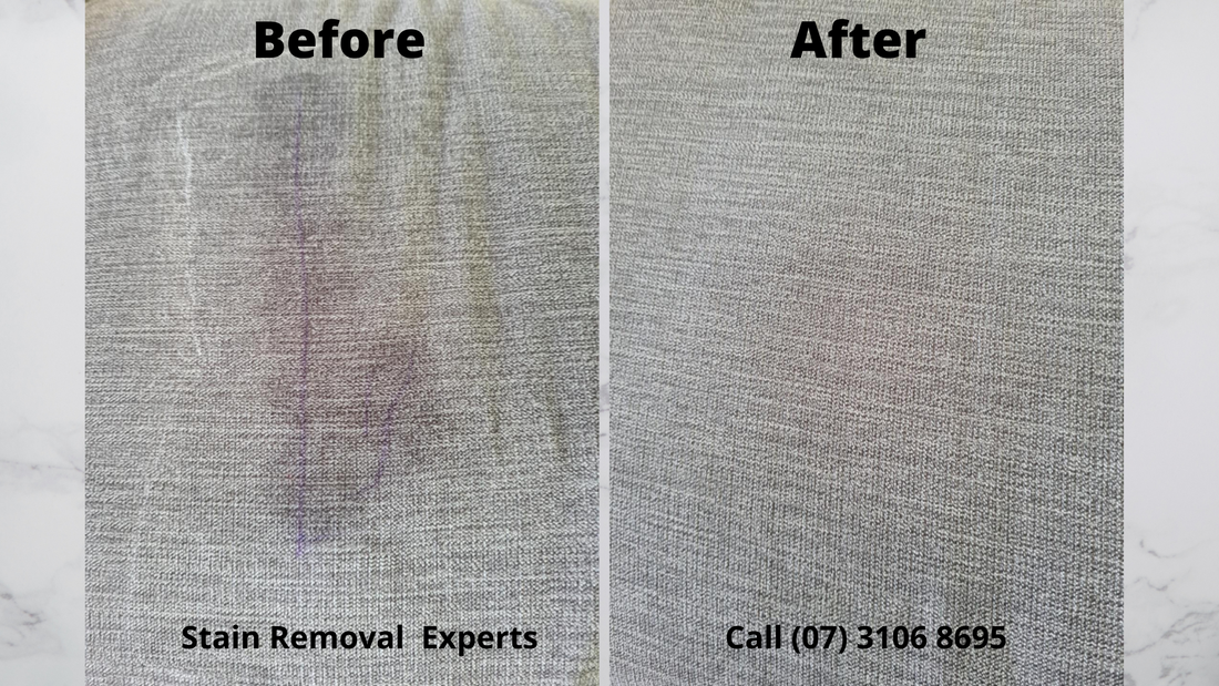 Stain removal before and after on Brisbane carpet