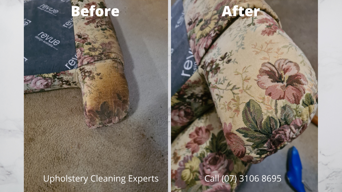 Upholstery cleaning before and after