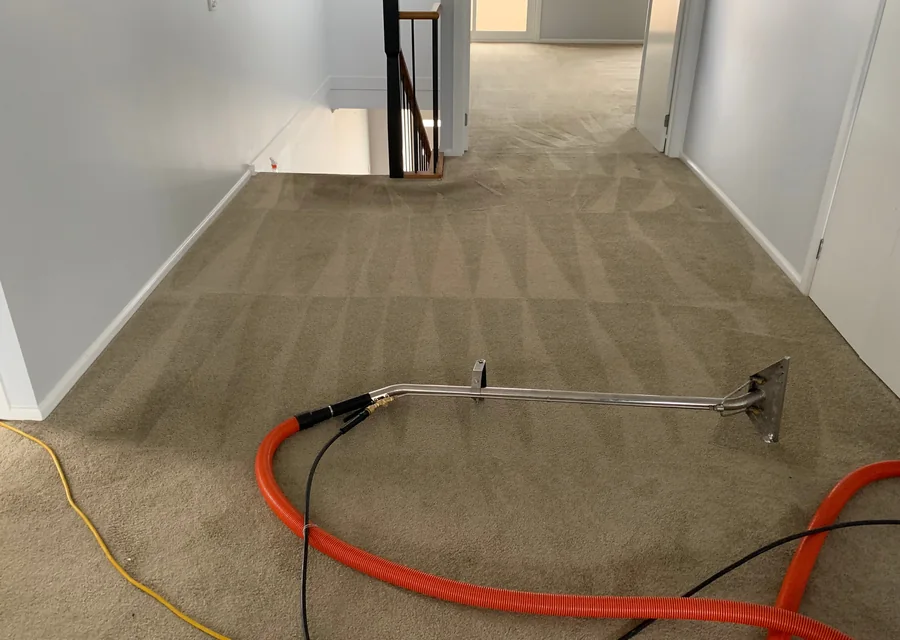 Carpet cleaning equipment on carpet