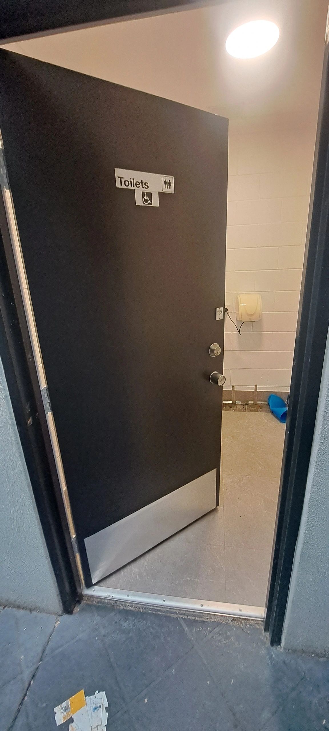 Residential timber door installation in progress