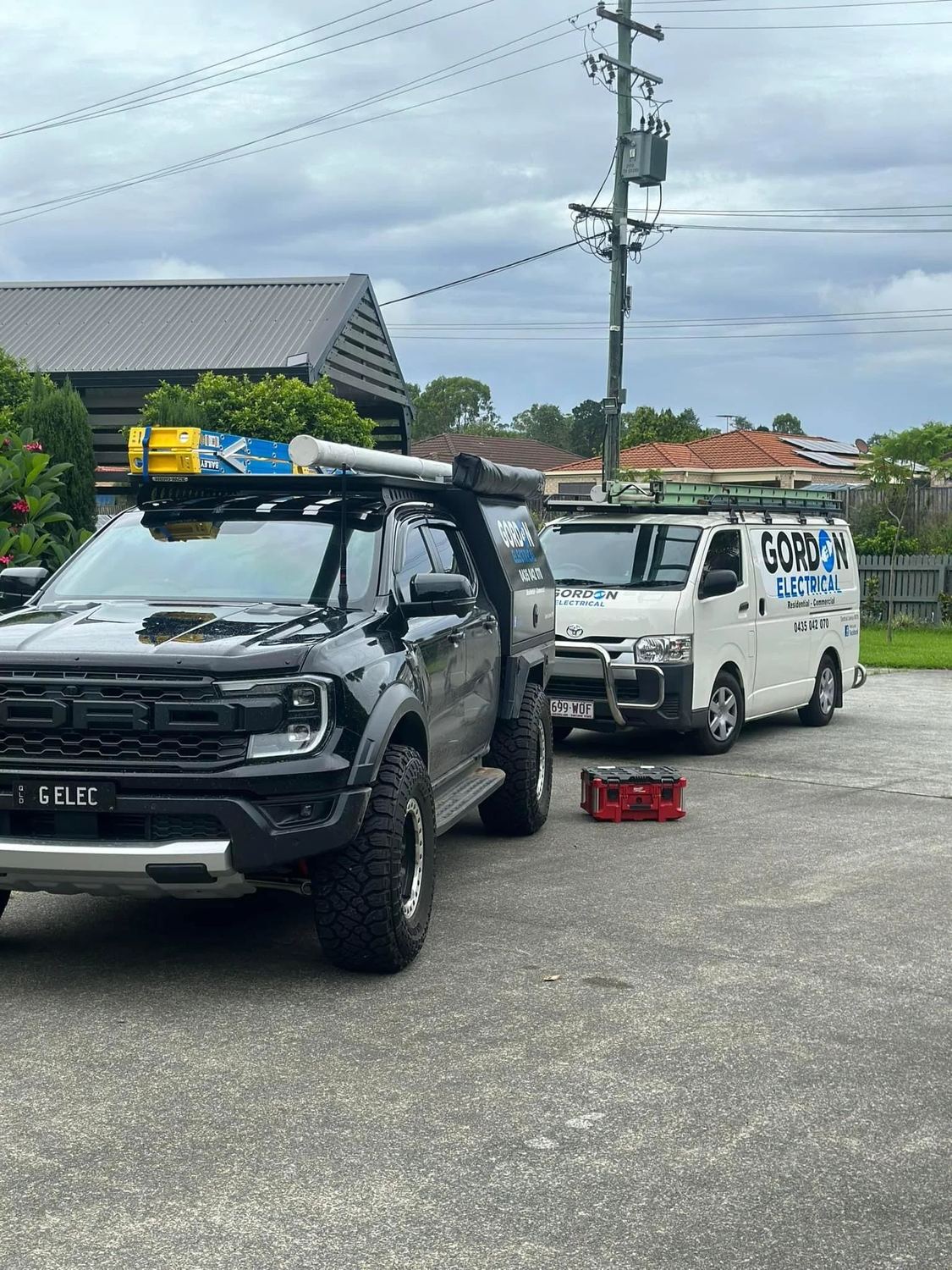 Gordon Electrical branded work vehicles
