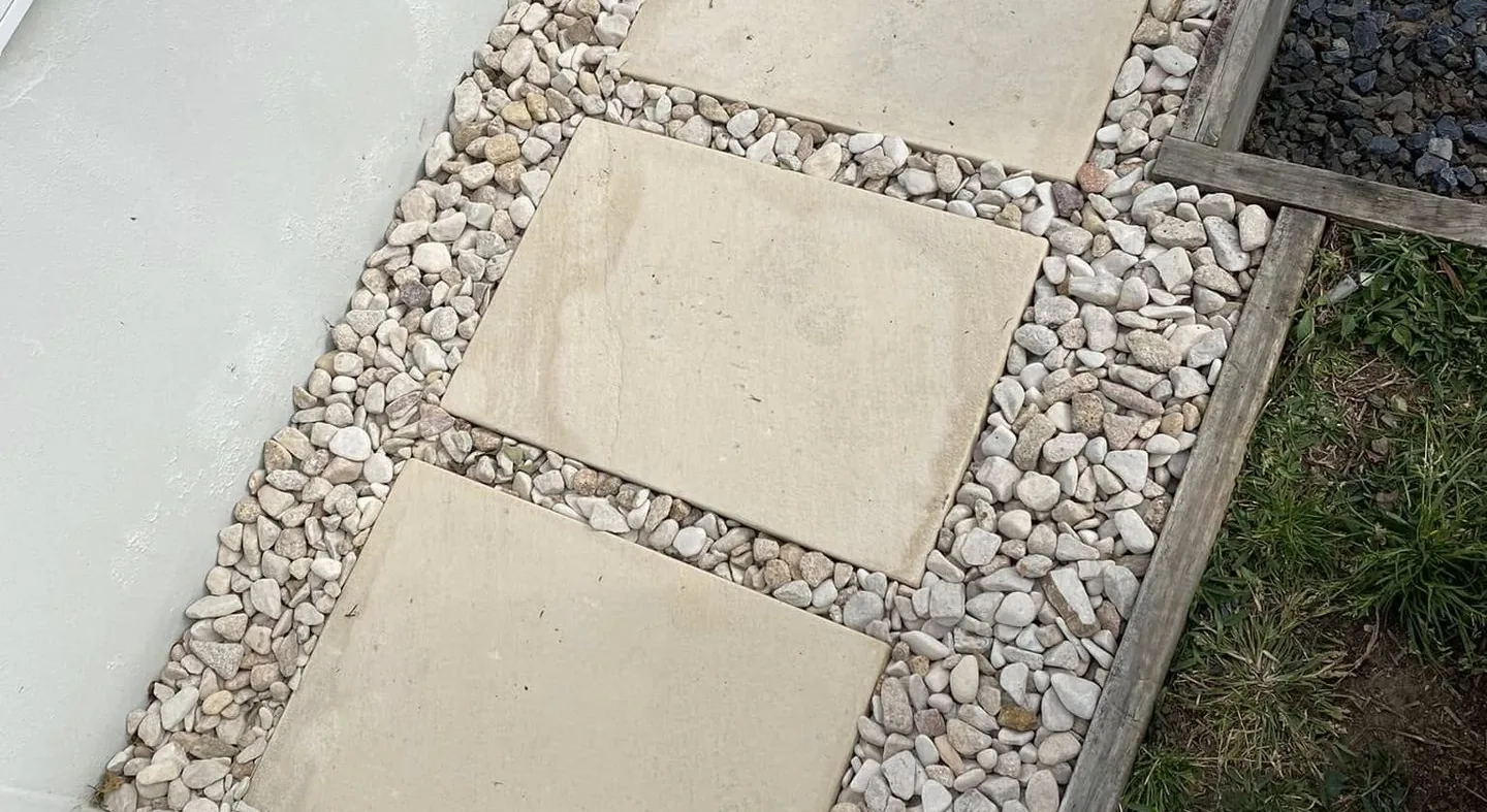 Paver and pebble path detail