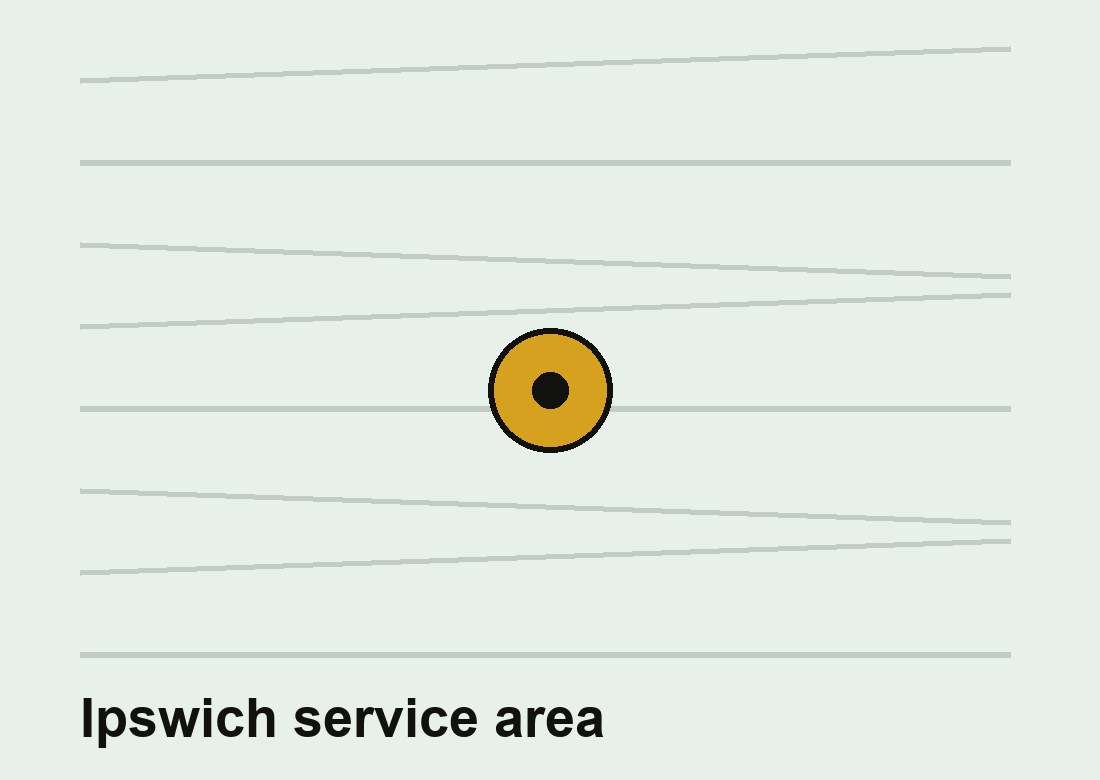 Graphic map panel for Ipswich service area