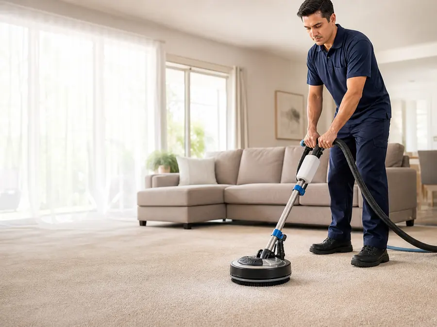 JDS technician dry cleaning carpet