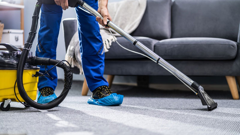 Carpet cleaning in progress — Brisbane home