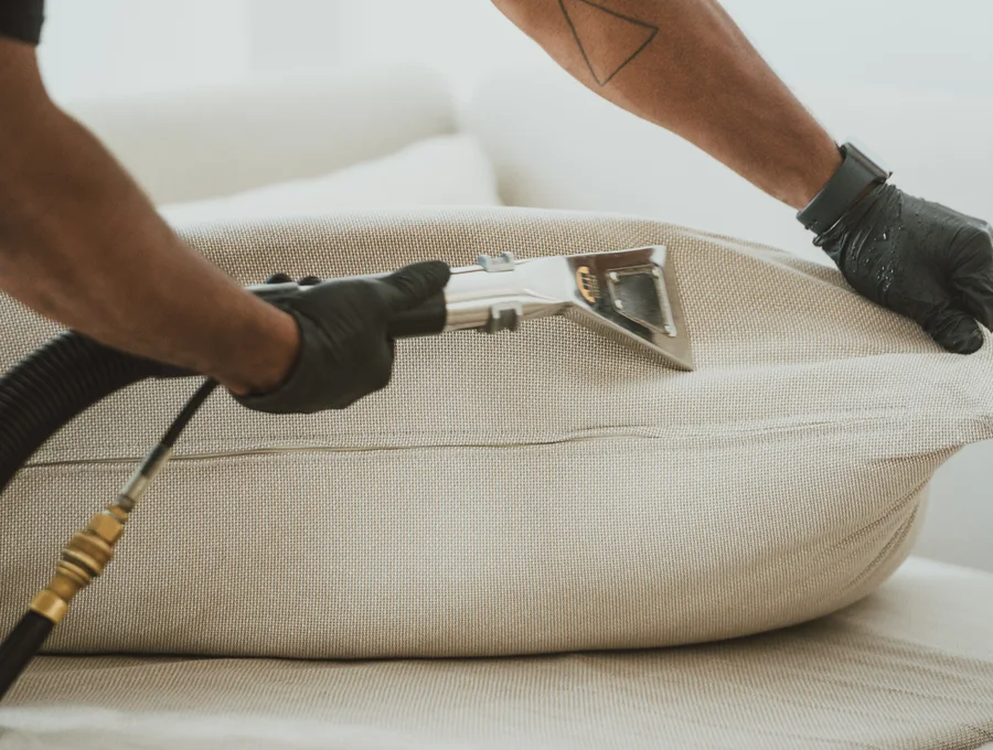 Upholstery cleaning action