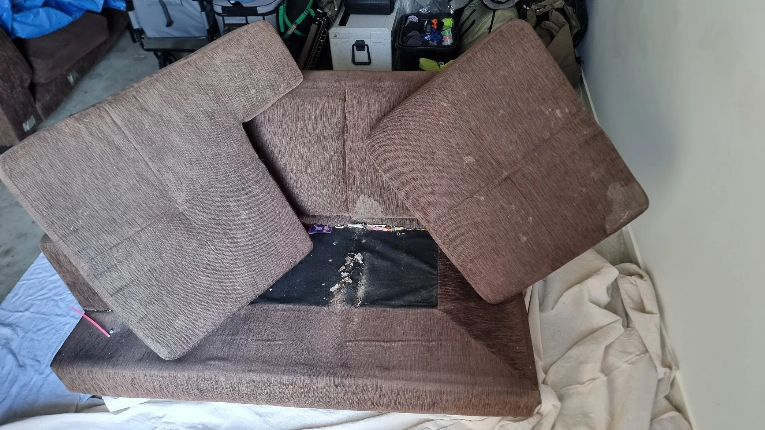 Couch before upholstery cleaning