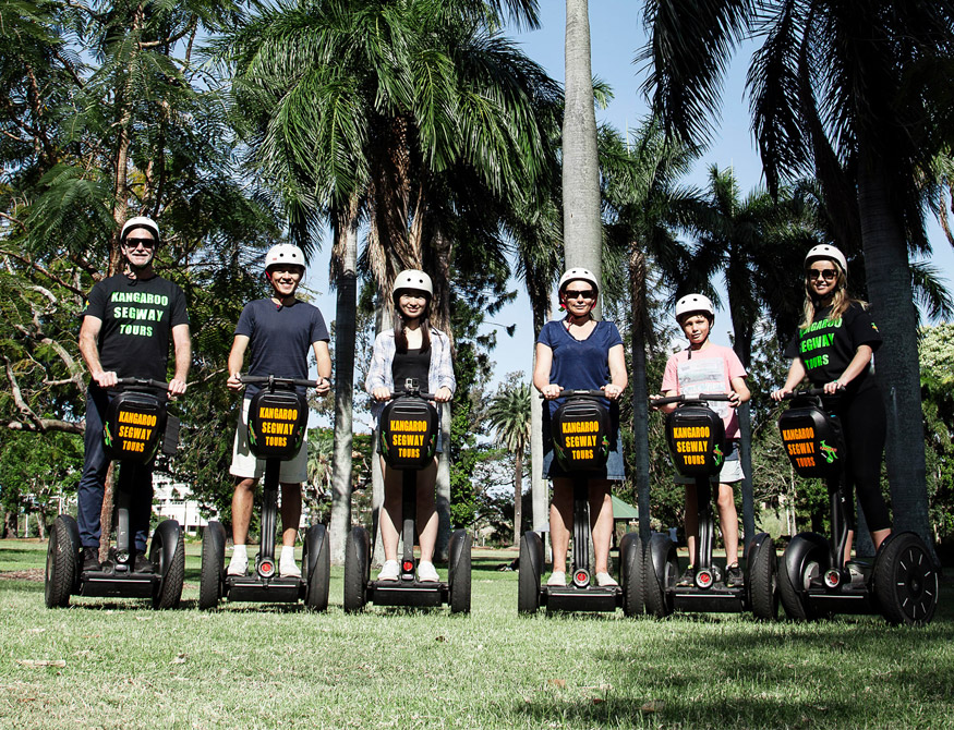 Morning Segway adventure at Kangaroo Point with Brisbane city skyline views
