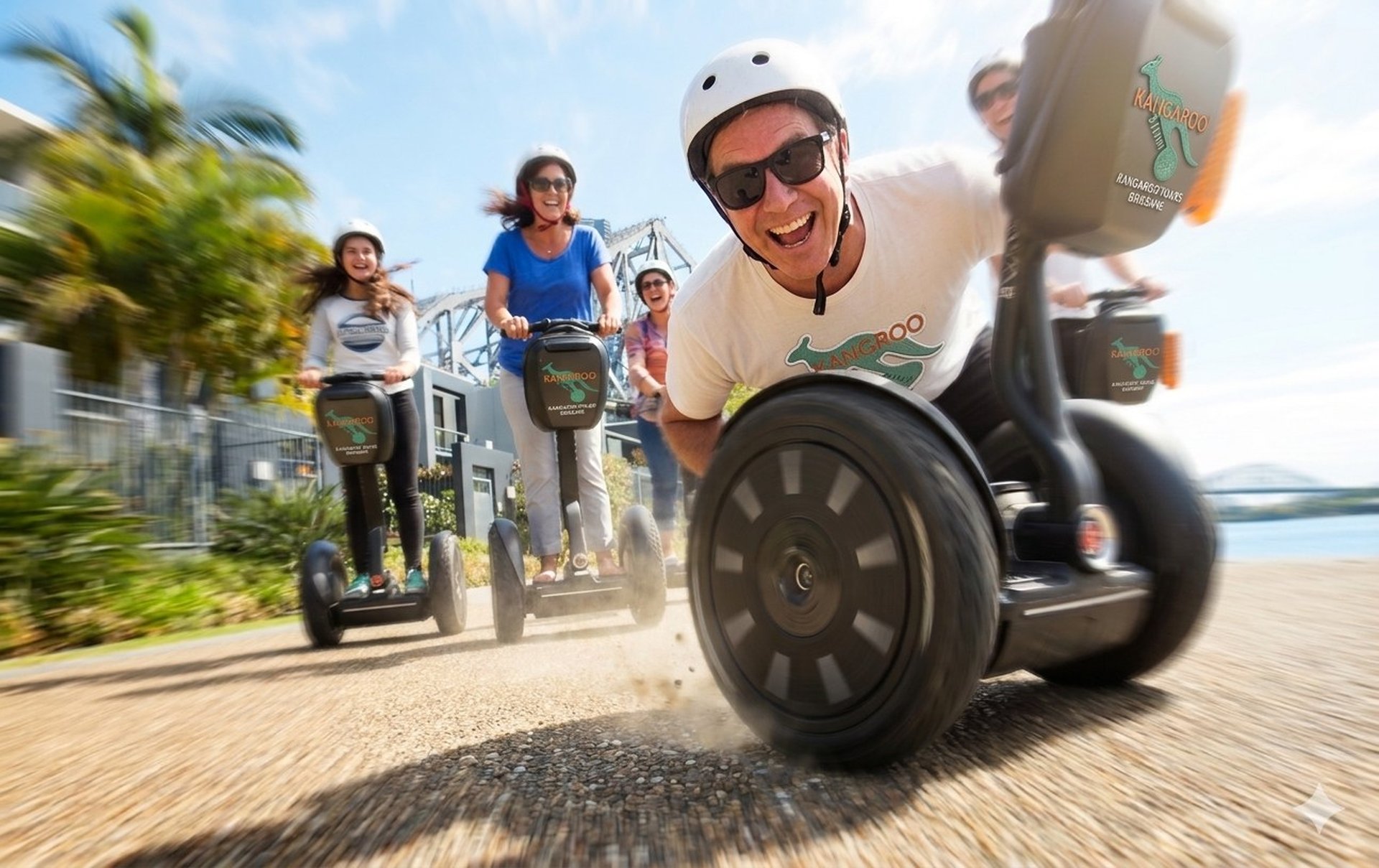 Segway riders on a Brisbane city tour