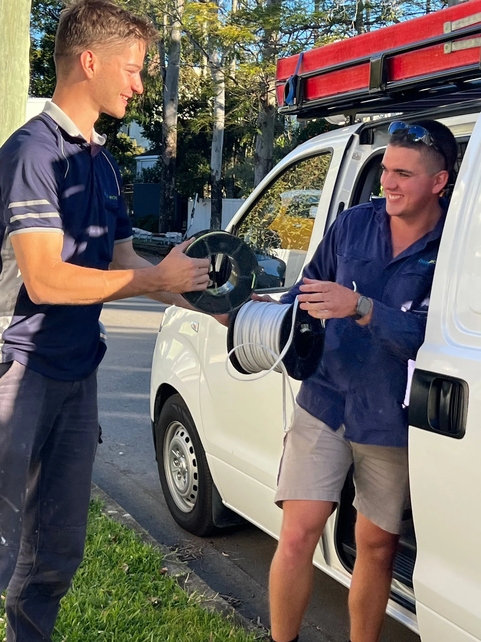 Local Electrical electricians at their van